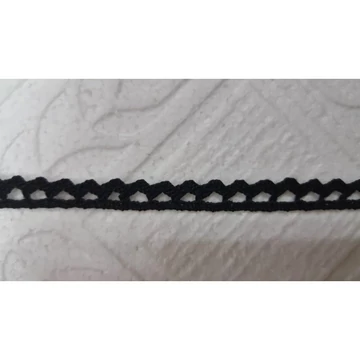 Pamut csipke szalag fekete 8mm