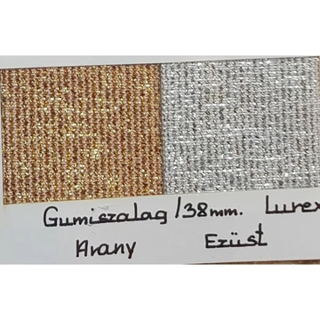 Gumiszalag 38mm lurex arany ezüst