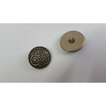 virág mintás fémhatású müanyag gomb fém gomb