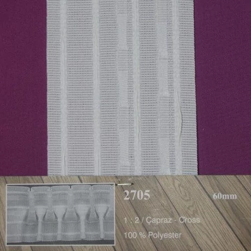 Függöny behúzó darazsas mintát követ  6 cm széles    50m-es tekercs