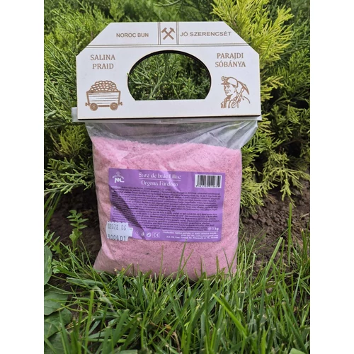 Parajdi fürdősó 1 kg orgona illattal bányabejáratos fatáblával