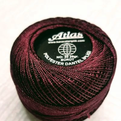 Atlas horgoló cérna 50-es bordó