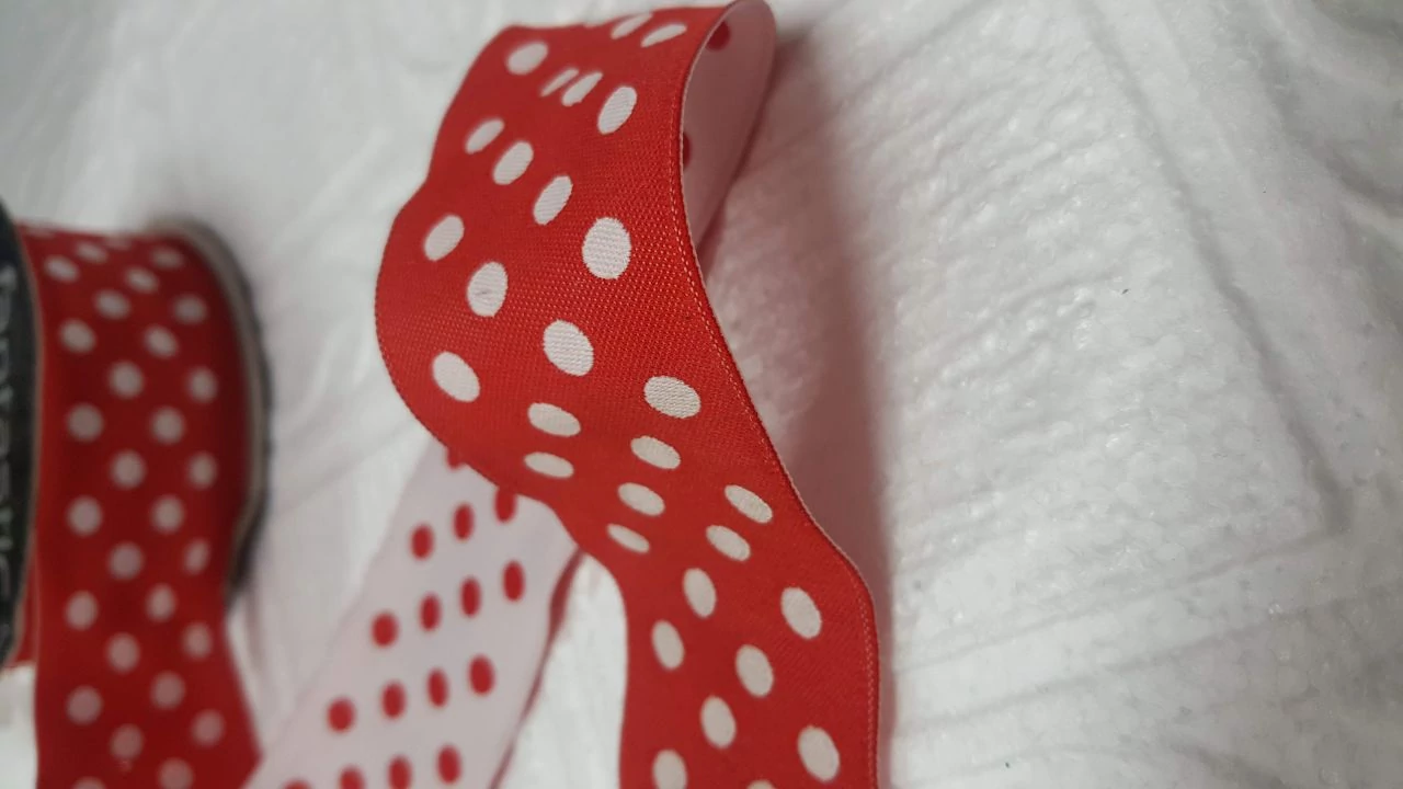 Textil szalag pöttyös 34mm széles
