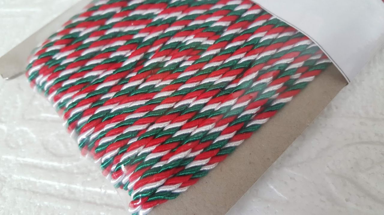 Nemzeti színű sodrott zsinór, 3 mm (tekercs)